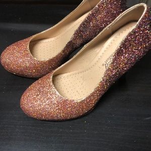 Brand new burgundy glitter high heels